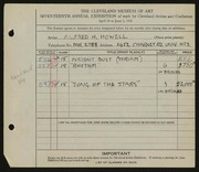 Entry card for Howell, Alfred H. for the 1935 May Show.