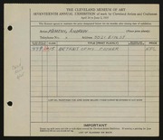 Entry card for Kemeny, Andrew for the 1935 May Show.
