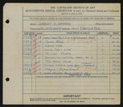 Entry card for Safford, Harriet E. for the 1935 May Show.
