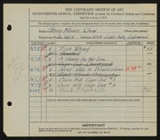 Entry card for Shaw, Glenn M. for the 1935 May Show.