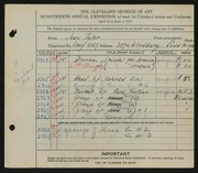 Entry card for Tyler, Jean for the 1935 May Show.