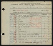 Entry card for Aitken, Russell Barnett for the 1936 May Show.