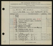 Entry card for Di Marco, Rocco for the 1936 May Show.