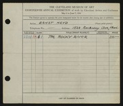 Entry card for Heyd, Ernst for the 1936 May Show.