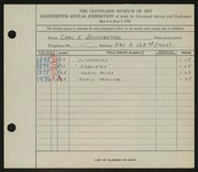 Entry card for Schaebethal, Carl E. for the 1936 May Show.