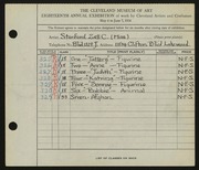 Entry card for Stanford, Zell C. for the 1936 May Show.