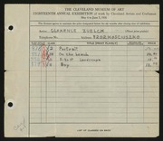 Entry card for Zuelch, Clarence E. for the 1936 May Show.