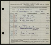 Entry card for Duval, Albert D. for the 1937 May Show.