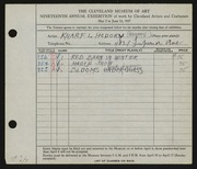 Entry card for Hcurorji, Knarf L. for the 1937 May Show.