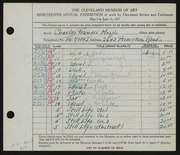 Entry card for Mosgo, Charles Francis for the 1937 May Show.