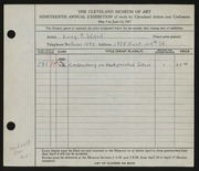 Entry card for Ward, Lucy S. for the 1937 May Show.