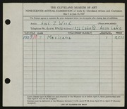Entry card for Wood, Ami Z. for the 1937 May Show.