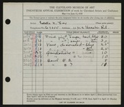 Entry card for Fox, Estella N. for the 1938 May Show.