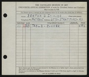 Entry card for Iglauer, Bertha G. for the 1938 May Show.