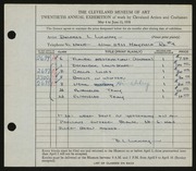 Entry card for Luckay, Dolores L. for the 1938 May Show.