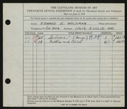 Entry card for Woldman, Edward E. for the 1938 May Show.