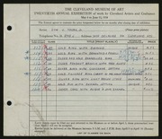 Entry card for Young, Don J., Jr. for the 1938 May Show.