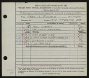 Entry card for Pucher, Fred A. for the 1939 May Show.