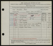 Entry card for Reid, Howard for the 1939 May Show.