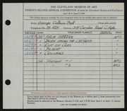 Entry card for Ball, George Colburn for the 1940 May Show.