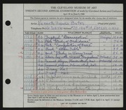 Entry card for Bates, Kenneth F. for the 1940 May Show.
