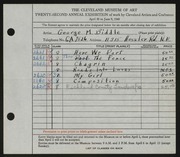 Entry card for Biddle, George Martin for the 1940 May Show.