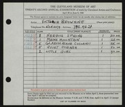 Entry card for Browning, Victoria for the 1940 May Show.