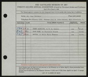 Entry card for Eschmann, Jean C. for the 1940 May Show.