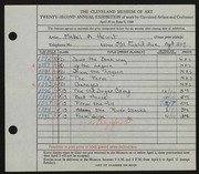 Entry card for Hewit, Mabel A. for the 1940 May Show.
