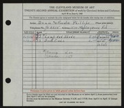 Entry card for Phillips, Dean Payne, and Phillips, Rosalie for the 1940 May Show.