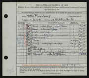 Entry card for Rosenberg, Yetta for the 1940 May Show.