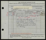 Entry card for Roysher, Hudson B. for the 1940 May Show.