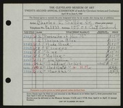 Entry card for Salle?e, Charles L., Jr. for the 1940 May Show.