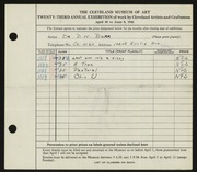 Entry card for Barr, Dr. D. W. for the 1941 May Show.