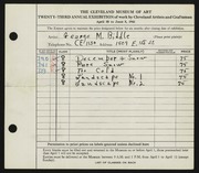 Entry card for Biddle, George Martin for the 1941 May Show.