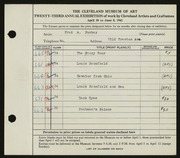 Entry card for Pucher, Fred A. for the 1941 May Show.