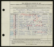 Entry card for Scherer, Paul Lincoln for the 1941 May Show.