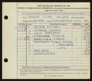 Entry card for Flory, Phoebe for the 1941 May Show.