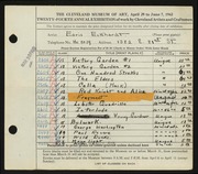 Entry card for Eckhard, Edris for the 1942 May Show.
