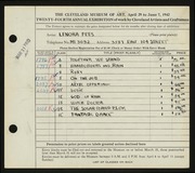 Entry card for Fees, Lenora for the 1942 May Show.