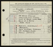 Entry card for Grauer, William C. for the 1942 May Show.
