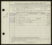 Entry card for Preston, Bruce M. for the 1942 May Show.