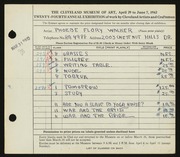 Entry card for Flory, Phoebe for the 1942 May Show.