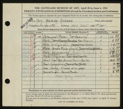 Entry card for Andrews, Mary Adelaide Fulton for the 1943 May Show.
