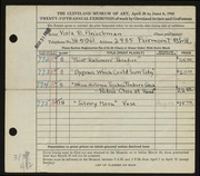 Entry card for Fleischman, Viola B. for the 1943 May Show.