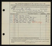 Entry card for Shafer, Lauretta for the 1943 May Show.