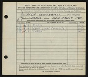 Entry card for Vanderwall, Elsie for the 1943 May Show.