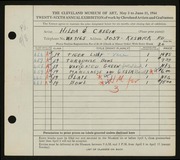 Entry card for Chegin, Hilda G. for the 1944 May Show.