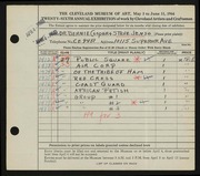 Entry card for Cooper, Dr. Bernard Henry, and Jenso, Steve for the 1944 May Show.