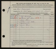 Entry card for Ammerman, Alice for the 1945 May Show.